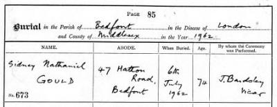 SN Gould Burial Register