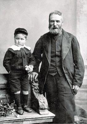 John M Bennington and grandson John Bennington with his grandfather 1900