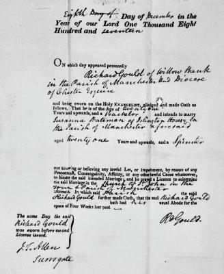 Richard Gould Marriage LIcence