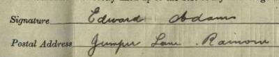 Signature on 1911 Census Return