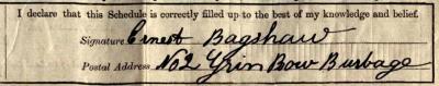 Signature on 1911 Census Return