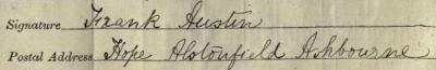 Signature on 1911 Census Return
