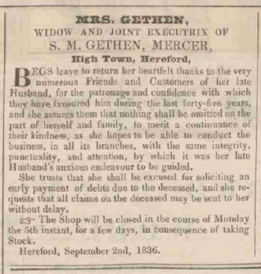 <i>Hereford Times</i> 3 September 1836