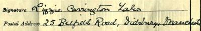 Signature on 1911 Census Return