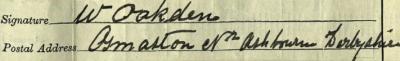 Signature on 1911 Census Return