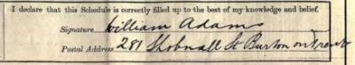 Signature on 1911 Census Return