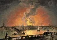 The fire from Westminster Bridge