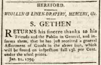 <i>Hereford Journal</i> 22 January 1794